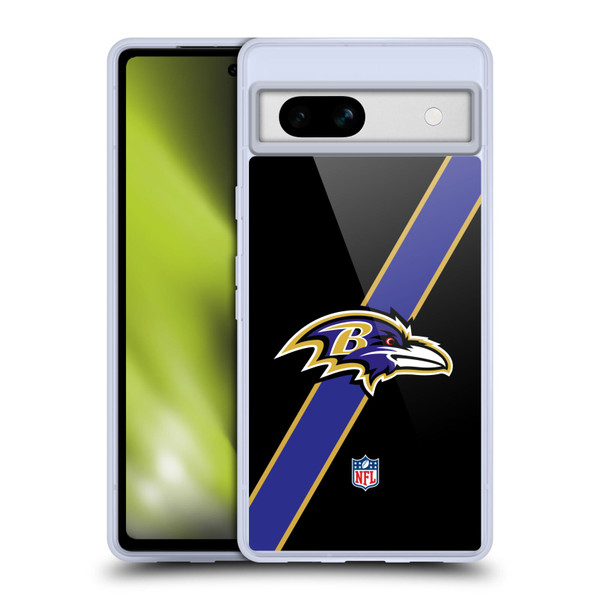 NFL Baltimore Ravens Logo Stripes Soft Gel Case for Google Pixel 7a