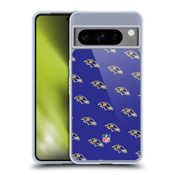NFL Baltimore Ravens Artwork Patterns Soft Gel Case for Google Pixel 8 Pro