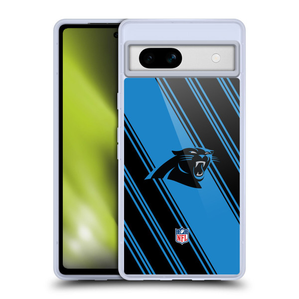 NFL Carolina Panthers Artwork Stripes Soft Gel Case for Google Pixel 7a