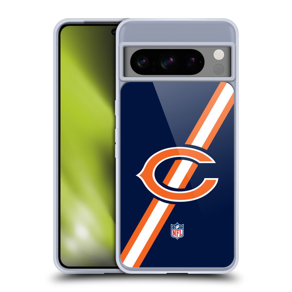 NFL Chicago Bears Logo Stripes Soft Gel Case for Google Pixel 8 Pro