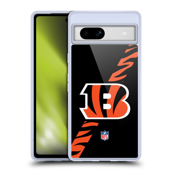 NFL Cincinnati Bengals Logo Stripes Soft Gel Case for Google Pixel 7a