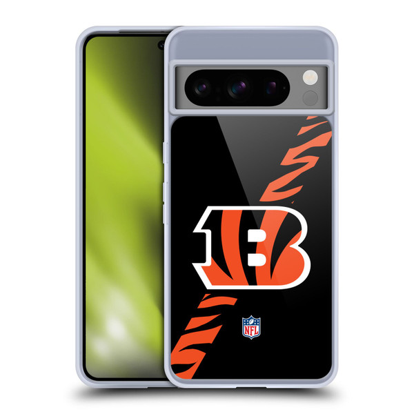 NFL Cincinnati Bengals Logo Stripes Soft Gel Case for Google Pixel 8 Pro