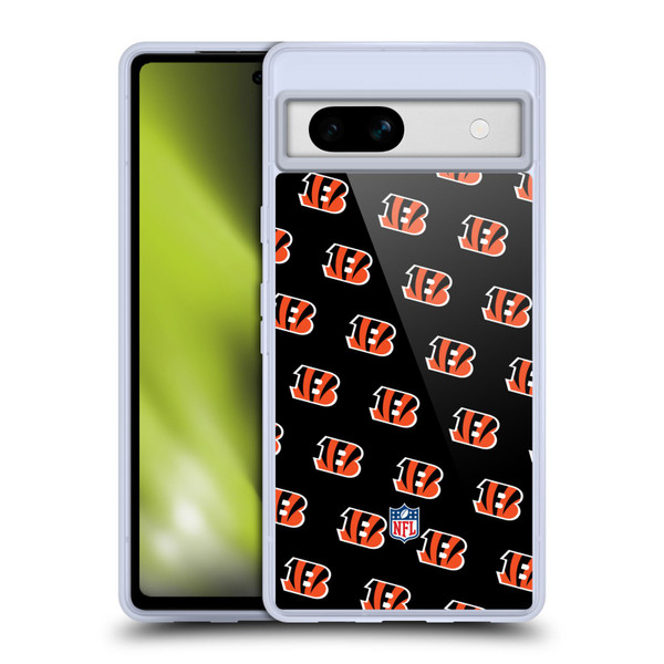NFL Cincinnati Bengals Artwork Patterns Soft Gel Case for Google Pixel 7a