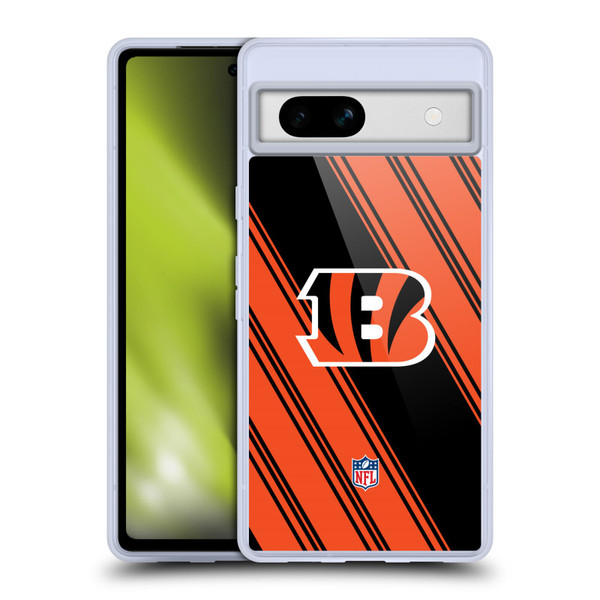 NFL Cincinnati Bengals Artwork Stripes Soft Gel Case for Google Pixel 7a