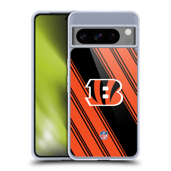NFL Cincinnati Bengals Artwork Stripes Soft Gel Case for Google Pixel 8 Pro