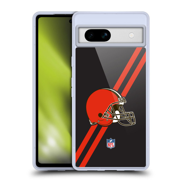 NFL Cleveland Browns Logo Stripes Soft Gel Case for Google Pixel 7a