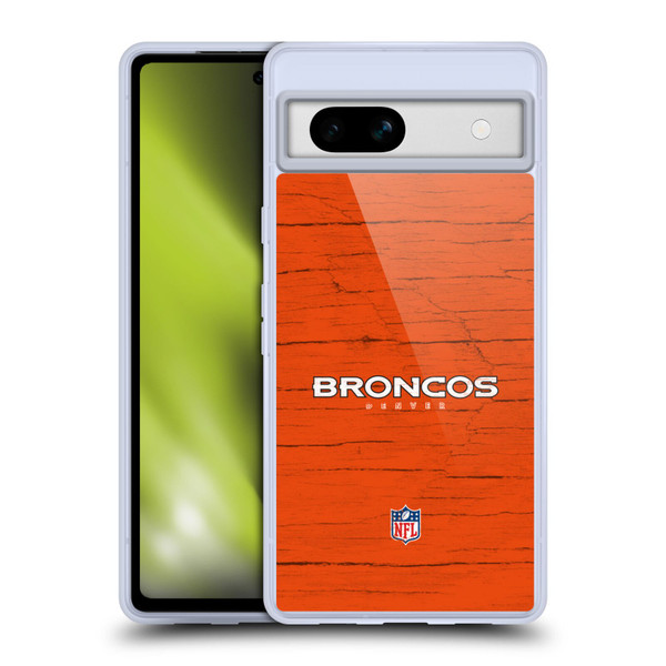 NFL Denver Broncos Logo Distressed Look Soft Gel Case for Google Pixel 7a
