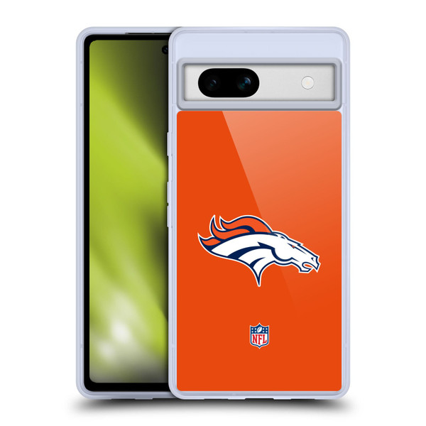 NFL Denver Broncos Logo Plain Soft Gel Case for Google Pixel 7a