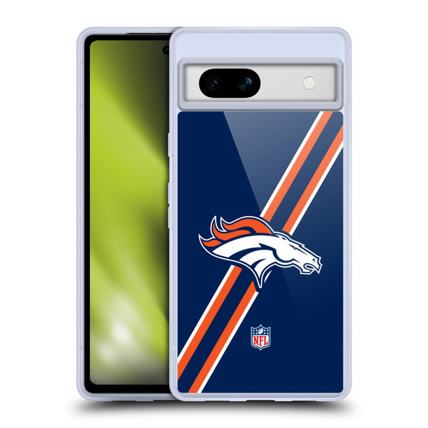 NFL Denver Broncos Logo Stripes Soft Gel Case for Google Pixel 7a