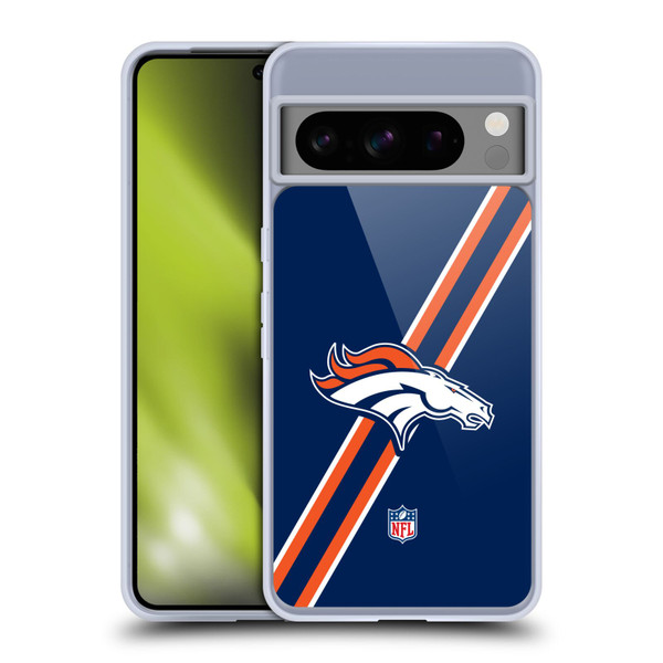 NFL Denver Broncos Logo Stripes Soft Gel Case for Google Pixel 8 Pro