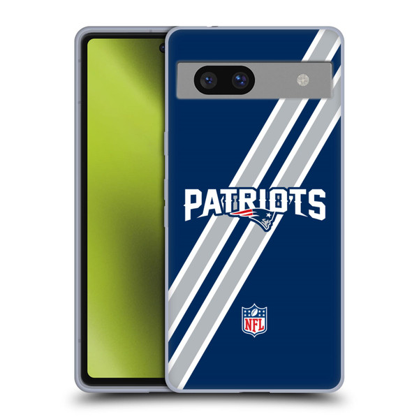 NFL New England Patriots Logo Stripes Soft Gel Case for Google Pixel 7a