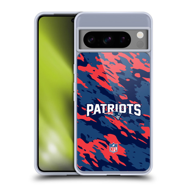 NFL New England Patriots Logo Camou Soft Gel Case for Google Pixel 8 Pro
