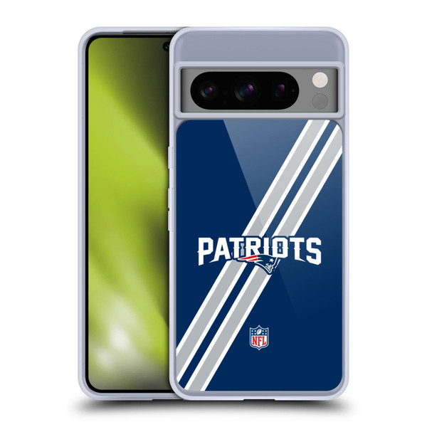 NFL New England Patriots Logo Stripes Soft Gel Case for Google Pixel 8 Pro