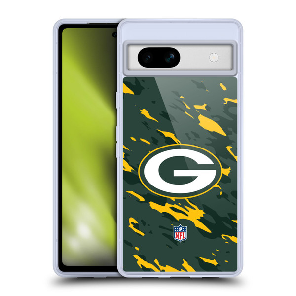 NFL Green Bay Packers Logo Camou Soft Gel Case for Google Pixel 7a