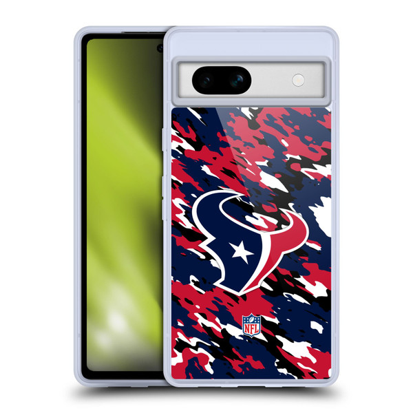 NFL Houston Texans Logo Camou Soft Gel Case for Google Pixel 7a