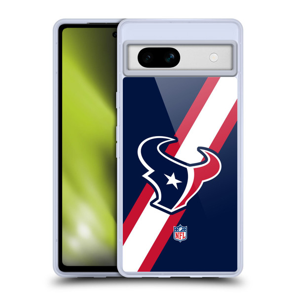 NFL Houston Texans Logo Stripes Soft Gel Case for Google Pixel 7a