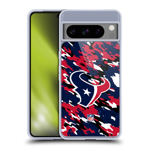 NFL Houston Texans Logo Camou Soft Gel Case for Google Pixel 8 Pro