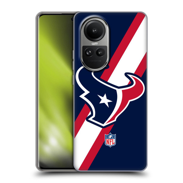 NFL Houston Texans Logo Stripes Soft Gel Case for OPPO Reno10 5G / Reno10 Pro 5G