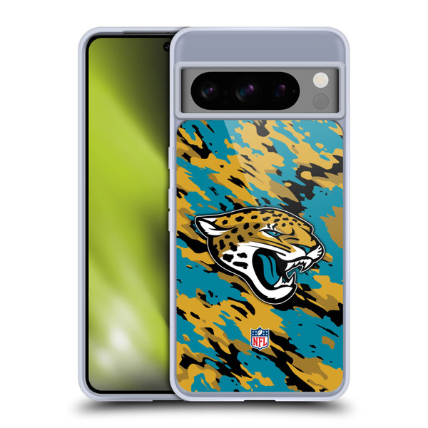NFL Jacksonville Jaguars Logo Camou Soft Gel Case for Google Pixel 8 Pro