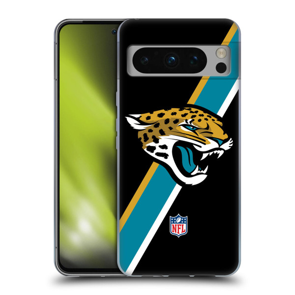 NFL Jacksonville Jaguars Logo Stripes Soft Gel Case for Google Pixel 8 Pro