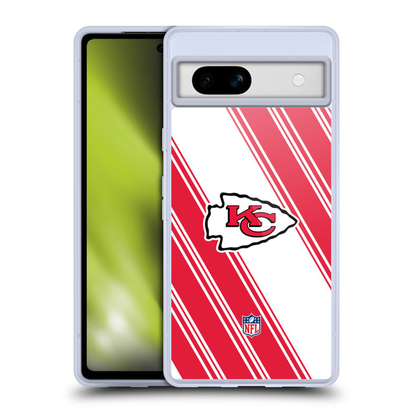 NFL Kansas City Chiefs Artwork Stripes Soft Gel Case for Google Pixel 7a