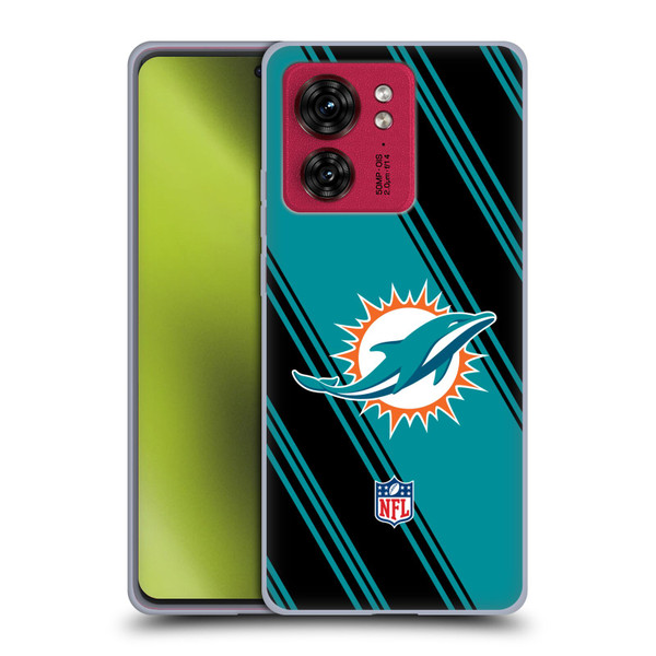 NFL Miami Dolphins Artwork Stripes Soft Gel Case for Motorola Moto Edge 40