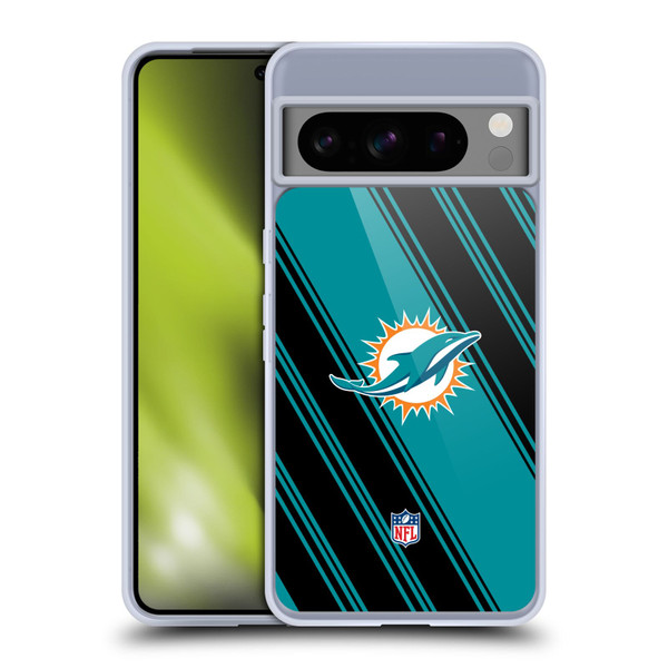 NFL Miami Dolphins Artwork Stripes Soft Gel Case for Google Pixel 8 Pro