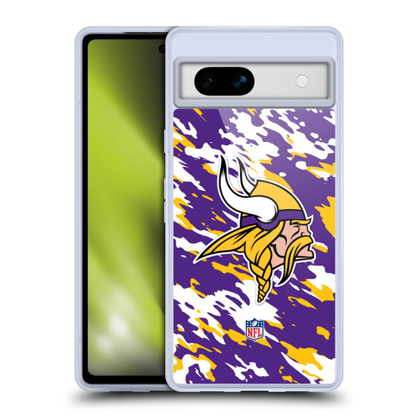 NFL Minnesota Vikings Logo Camou Soft Gel Case for Google Pixel 7a