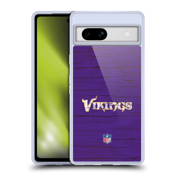 NFL Minnesota Vikings Logo Distressed Look Soft Gel Case for Google Pixel 7a