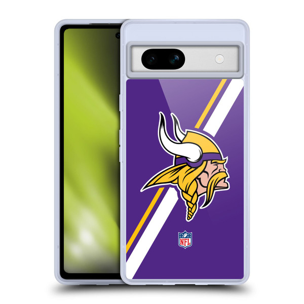 NFL Minnesota Vikings Logo Stripes Soft Gel Case for Google Pixel 7a