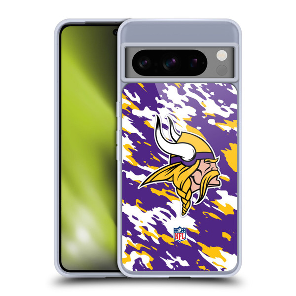 NFL Minnesota Vikings Logo Camou Soft Gel Case for Google Pixel 8 Pro