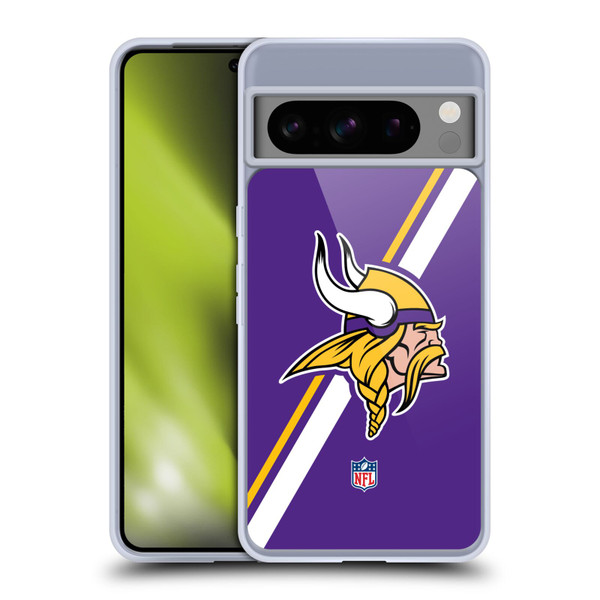 NFL Minnesota Vikings Logo Stripes Soft Gel Case for Google Pixel 8 Pro