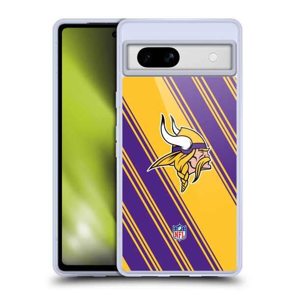 NFL Minnesota Vikings Artwork Stripes Soft Gel Case for Google Pixel 7a