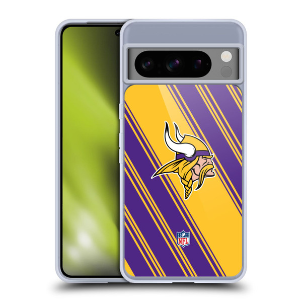 NFL Minnesota Vikings Artwork Stripes Soft Gel Case for Google Pixel 8 Pro