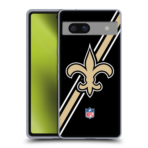 NFL New Orleans Saints Logo Stripes Soft Gel Case for Google Pixel 7a