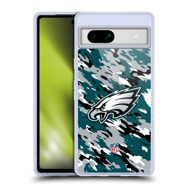 NFL Philadelphia Eagles Logo Camou Soft Gel Case for Google Pixel 7a