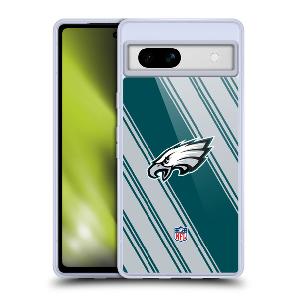 NFL Philadelphia Eagles Artwork Stripes Soft Gel Case for Google Pixel 7a