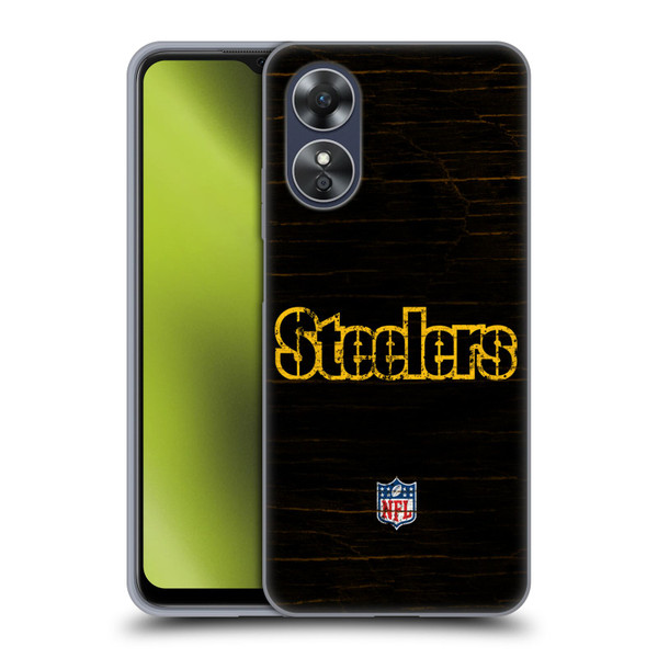 NFL Pittsburgh Steelers Logo Distressed Look Soft Gel Case for OPPO A17