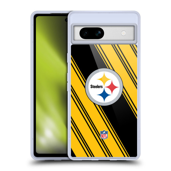 NFL Pittsburgh Steelers Artwork Stripes Soft Gel Case for Google Pixel 7a
