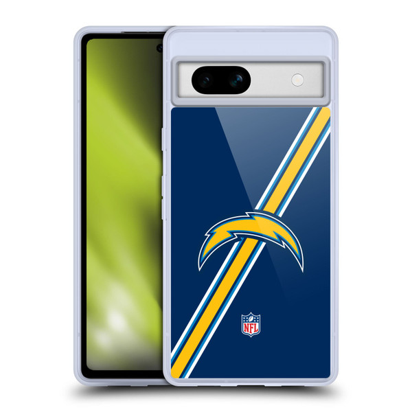 NFL Los Angeles Chargers Logo Stripes Soft Gel Case for Google Pixel 7a