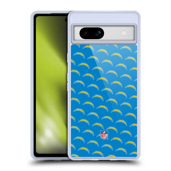 NFL Los Angeles Chargers Artwork Patterns Soft Gel Case for Google Pixel 7a