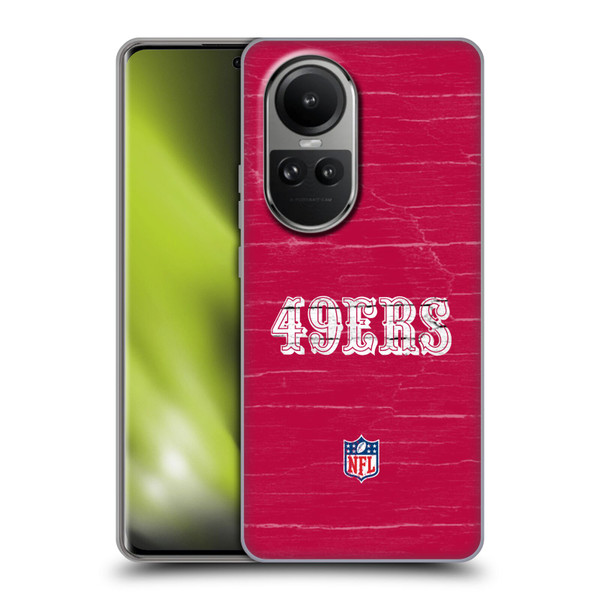 NFL San Francisco 49Ers Logo Distressed Look Soft Gel Case for OPPO Reno10 5G / Reno10 Pro 5G