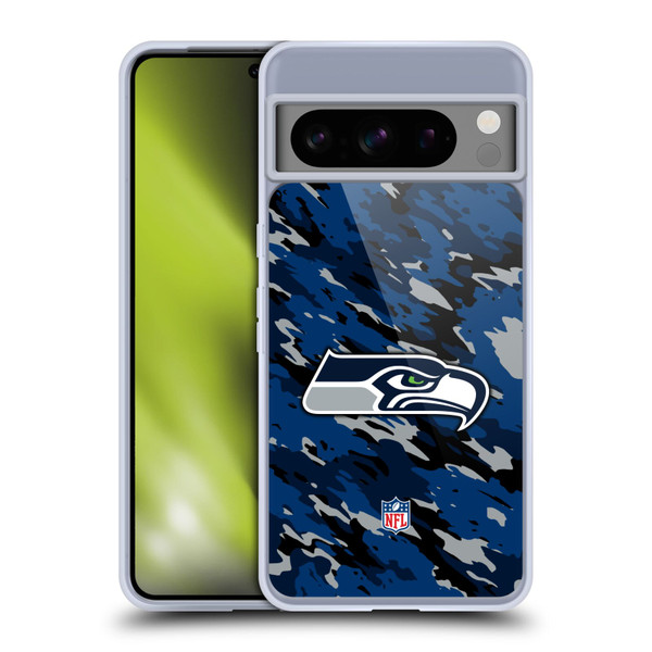 NFL Seattle Seahawks Logo Camou Soft Gel Case for Google Pixel 8 Pro