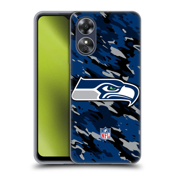 NFL Seattle Seahawks Logo Camou Soft Gel Case for OPPO A17