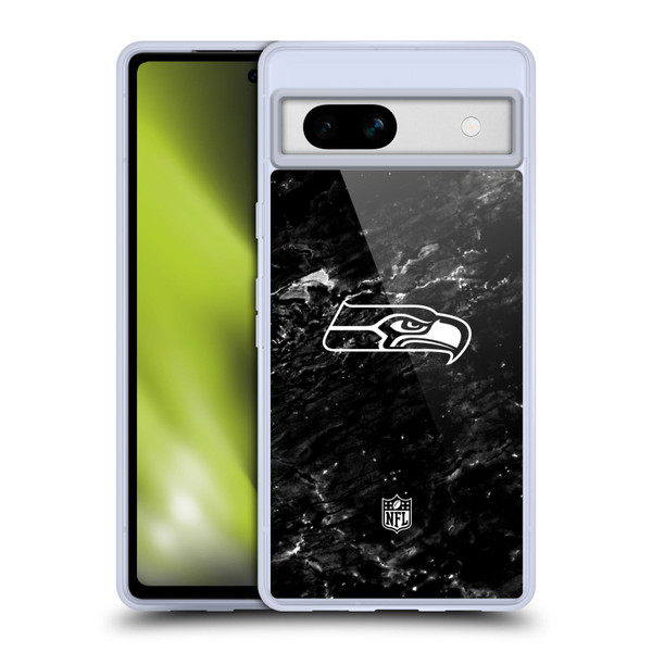 NFL Seattle Seahawks Artwork Marble Soft Gel Case for Google Pixel 7a