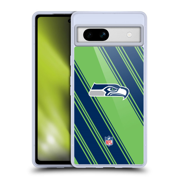 NFL Seattle Seahawks Artwork Stripes Soft Gel Case for Google Pixel 7a
