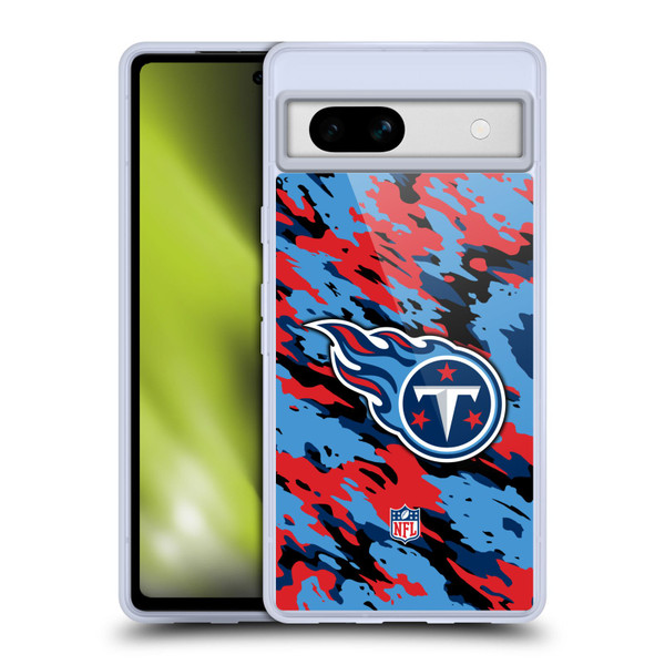 NFL Tennessee Titans Logo Camou Soft Gel Case for Google Pixel 7a