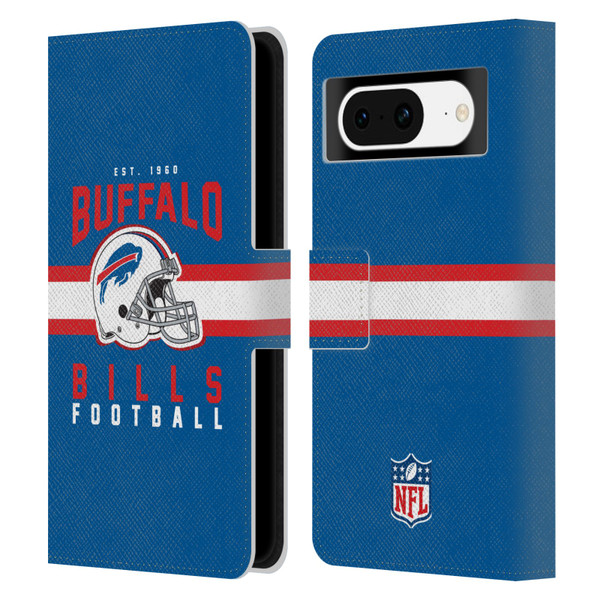 NFL Buffalo Bills Graphics Helmet Typography Leather Book Wallet Case Cover For Google Pixel 8