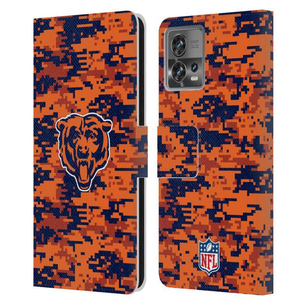 NFL Chicago Bears Graphics Digital Camouflage Leather Book Wallet Case Cover For Motorola Moto Edge 30 Fusion