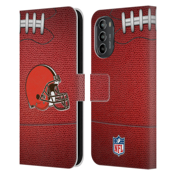 NFL Cleveland Browns Graphics Football Leather Book Wallet Case Cover For Motorola Moto G82 5G